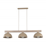 Lampa wisząca skandynawska 3 punktowa Oslo Sabia 118cm beżowy / drewno TK Lighting