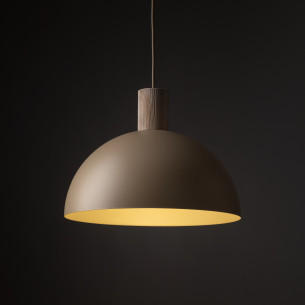 Lampa wisząca skandynawska Oslo Sabia 33,5cm beżowy / drewno TK Lighting