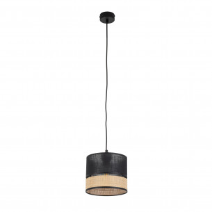 Lampa boho wisząca Paglia New 20cm czarny / plecionka TK Lighting
