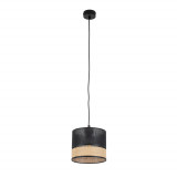 Lampa boho wisząca Paglia New 20cm czarny / plecionka TK Lighting