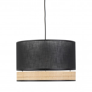 Lampa boho wisząca Paglia New 38cm czarny / plecionka TK Lighting
