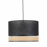 Lampa boho wisząca Paglia New 38cm czarny / plecionka TK Lighting