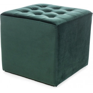 Lori Velvet green quilted velvet pouffe Signal