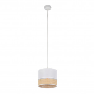 Lampa boho wisząca Paglia New 20cm biały / plecionka TK Lighting