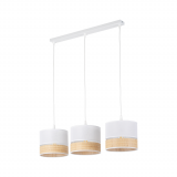 Lampa boho 3 punktowa na listwie Paglia New 60cm biały / plecionka TK Lighting