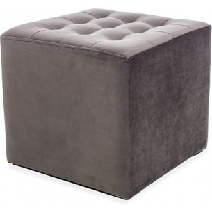 Lori Velvet grey quilted velvet pouffe Signal