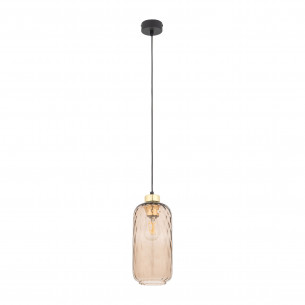 Lampa wisząca szklana retro Pescara 14cm bursztynowa TK Lighting