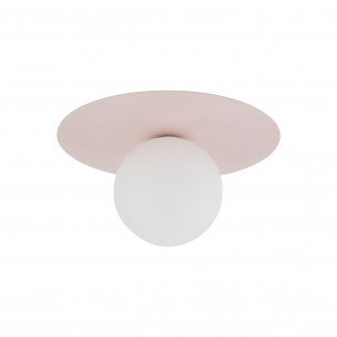 Plafon szklany kula Pixi 25cm biały / różowy Lighting