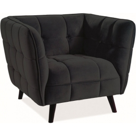 Castello black quilted velvet armchair Signal