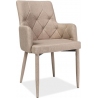 Ricardo beige quilted chair with armrests Signal