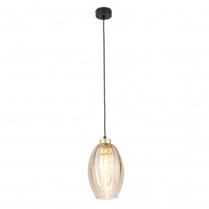 Lampa wisząca szklana retro Sebo 16cm bursztynowa TK Lighting
