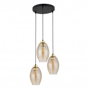 Lampa wisząca szklana retro Sebo III 40cm bursztynowa TK Lighting