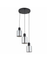 Lampa szklana wisząca potrójna Sierra 32cm grafit lustrzany / czarny TK Lighting