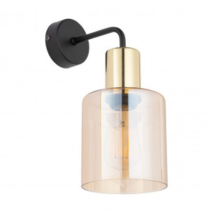 Kinkiet szklany Sierra bursztynowy / złoty TK Lighting