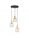 Lampa szklana wisząca potrójna Sierra 32cm bursztynowy / złoty TK Lighting