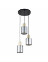 Lampa szklana wisząca potrójna Sierra 32cm grafit lustrzany / czarny / złoty TK Lighting
