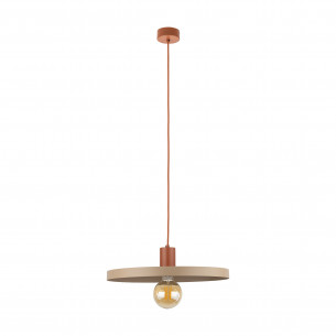 Lampa wisząca z płaskim kloszem Sila Sabia Brick 40cm beżowa TK Lighting