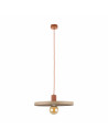 Lampa wisząca z płaskim kloszem Sila Sabia Brick 40cm beżowa TK Lighting