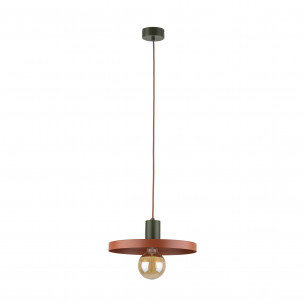 Lampa wisząca z płaskim kloszem Sila Brick Green 30cm ceglana TK Lighting