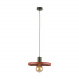 Lampa wisząca z płaskim kloszem Sila Brick Green 30cm ceglana TK Lighting