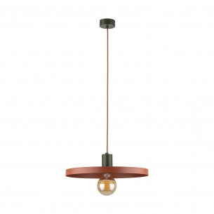 Lampa wisząca z płaskim kloszem Sila Brick Green 40cm ceglana TK Lighting