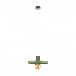 Lampa wisząca z płaskim kloszem Sila Peapod Green 30cm zielona TK Lighting