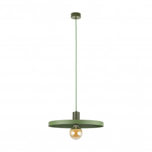 Lampa wisząca z płaskim kloszem Sila Peapod Green 40cm zielona TK Lighting