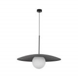 Lampa wisząca metalowa ze szklaną kulą Slate 65cm biały / czarny TK Lighting