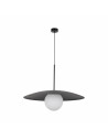 Lampa wisząca metalowa ze szklaną kulą Slate 65cm biały / czarny TK Lighting