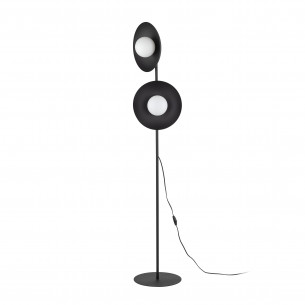 Lampa podłogowa 2 szklane kule Slate 160cm biały / czarny TK Lighting