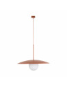 Lampa wisząca metalowa ze szklaną kulą Slate 65cm biały / ceglany TK Lighting
