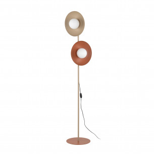 Lampa podłogowa 2 szklane kule Slate 160cm biały / ceglany / beż TK Lighting