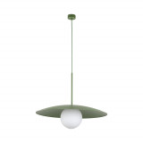 Lampa wisząca metalowa ze szklaną kulą Slate 65cm biały / zielony TK Lighting