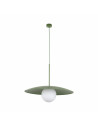 Lampa wisząca metalowa ze szklaną kulą Slate 65cm biały / zielony TK Lighting