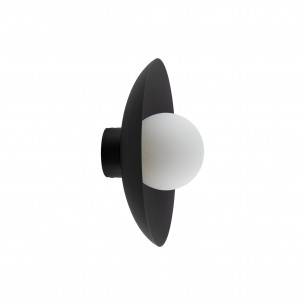 Kinkiet ogrągły ze szklaną kulą Slate 28cm biały / czarny TK Lighting