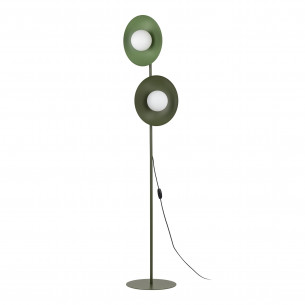 Lampa podłogowa 2 szklane kule Slate 160cm biały / zielony TK Lighting