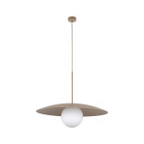 Lampa wisząca metalowa ze szklaną kulą Slate Sabia 65cm biały / beżowy TK Lighting