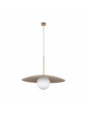 Lampa wisząca metalowa ze szklaną kulą Slate Sabia 65cm biały / beżowy TK Lighting