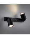 Kinkiet podwójny z reflektorkami i usb Top czarny TK Lighting