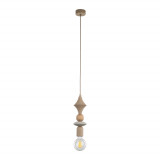 Lampa wisząca żarówka z dekoracyjną oprawką Tower Sabia Wood 10cm beżowa TK Lighting