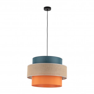 Lampa wisząca z kolorowym abażurem Trio Juta 50cm TK Lighting
