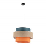 Lampa wisząca z kolorowym abażurem Trio Juta 50cm TK Lighting