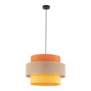 Lampa wisząca z kolorowym abażurem Trio Juta II 50cm TK Lighting