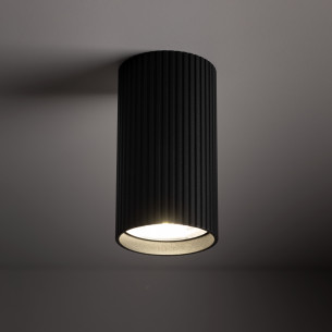Lampa spot tuba ryflowana Tune 5,5cm H10cm czarna TK Lighting