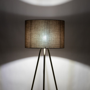 Lampa na złotym trójnogu z brązowym abażurem Umberto 160cm TK Lighting 2