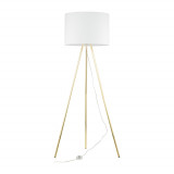 Lampa na złotym trójnogu z białym abażurem Umberto 160cm TK Lighting