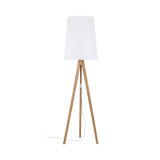Lampa na trójnogu drewnianym z białym kloszem Walz 175cm  TK Lighting