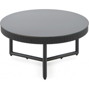 Stolik szklany okrągły Cosmo 60cm czarny Halmar