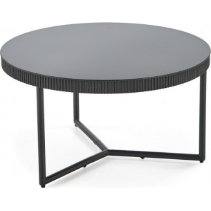 Stolik szklany okrągły Cosmo 80cm czarny Halmar