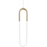 Stylowa Lampa wisząca designerska U-shape 13 LED biało-mosiężna Step Into Design do salonu i kuchni